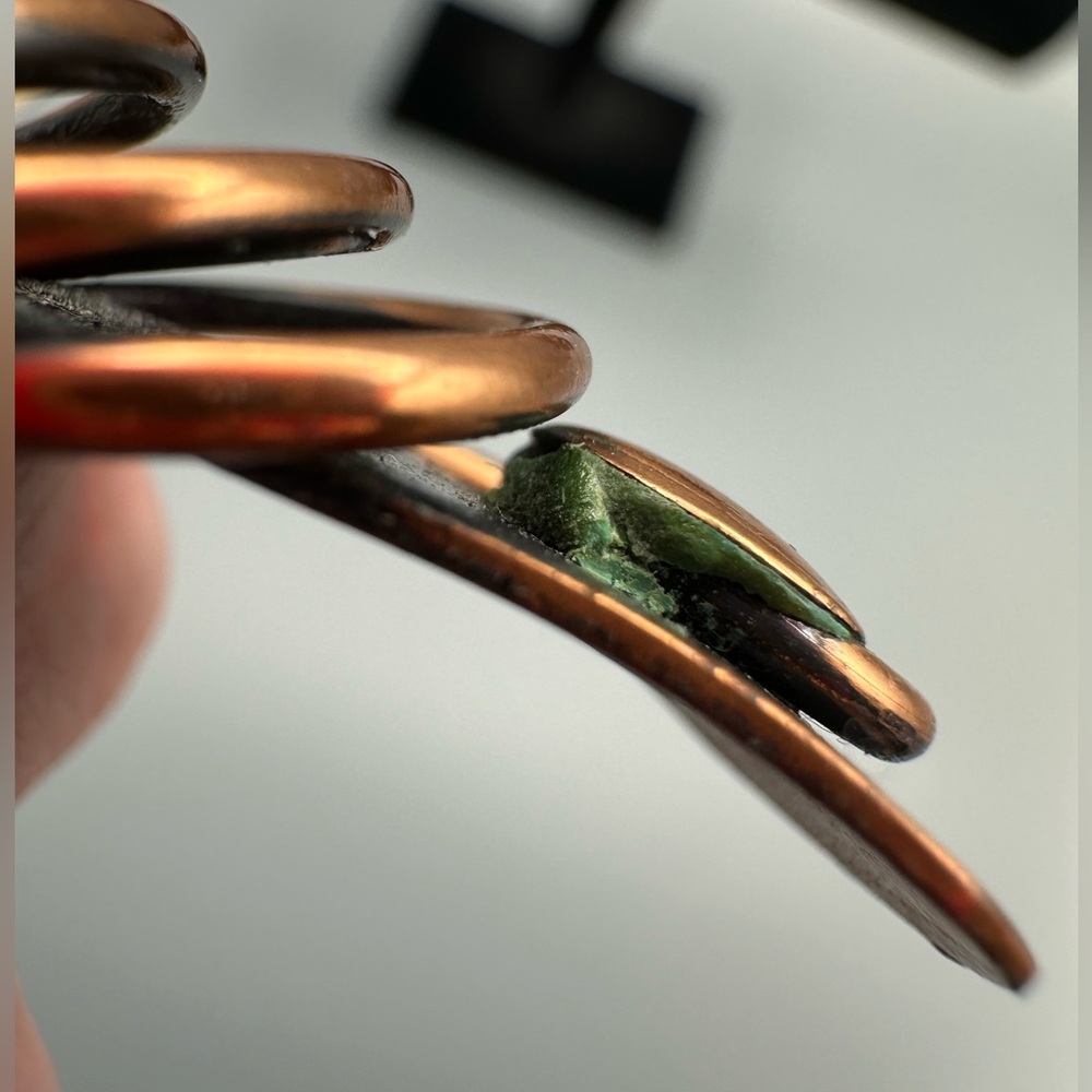 Lot of 2 VTG Copper Cuff Bracelets Adjustable Modernist & Boho Styles - Picture 13 of 13